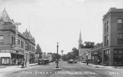Main Street, Long Prairie Minnesota, 1926