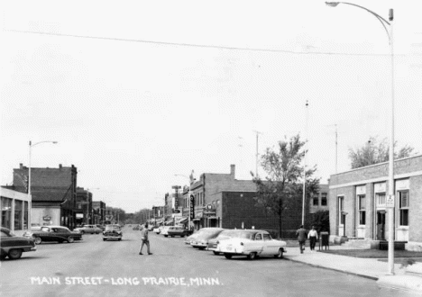 Main Street, Long Prairie Minnesota, 1950's