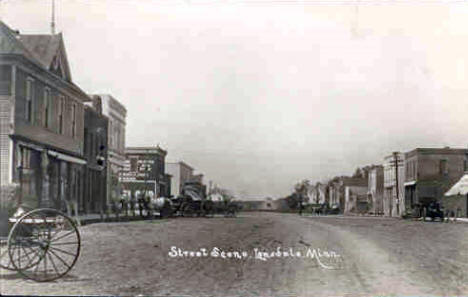 Street scene, Lonsdale Minnesota, 1910's