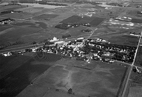 Aerial view, Lowry Minnesota, 1972