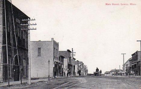 Main Street, Lowry Minnesota, 1910's
