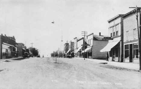 Street scene, Lowry Minnesota, 1910's