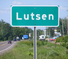 Lutsen Minnesota highway sign