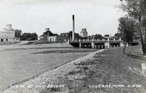 Scene at the Bridge, Luverne Minnesota, 1940's