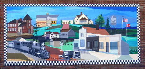 Mural depicting Askov History, Downtown Askov Minnesota, 2007