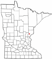Location of Hinckley, Minnesota