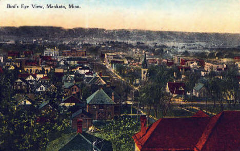 Birds Eye View, Mankato Minnesota, 1908