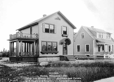Houses built by Oliver Iron Mining Company in Marble Minnesota, 1920