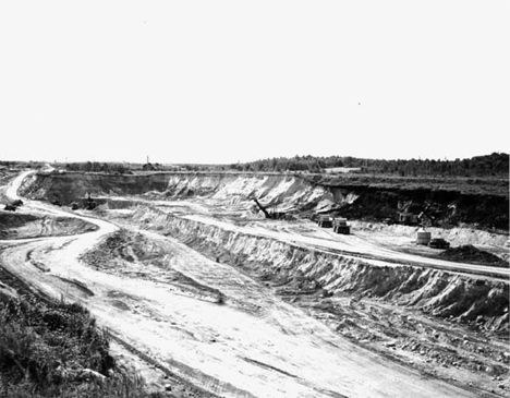 View of stripping operations at the Gross-Marble open pit at Marble, 1942