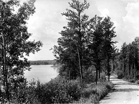 Road to Spider Lodge along Smith Lake near Marcell Minnesota, 1940