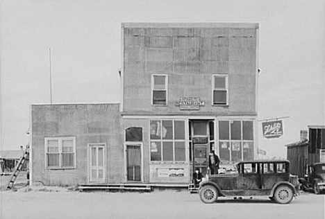 Restaurant, pool room in Margie Minnesota, 1937