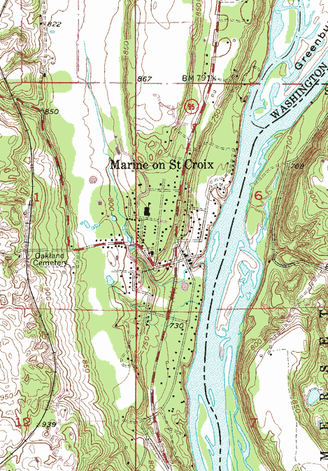 Topographic map of the Marine on St. Croix Minnesota area