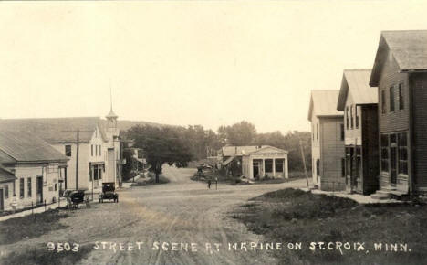Street scene, Marine on St. Croix Minnesota, 1912