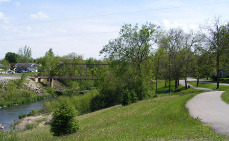 Zumbro River, old bridge, and walking trail, Mazeppa Minnesota, 2010