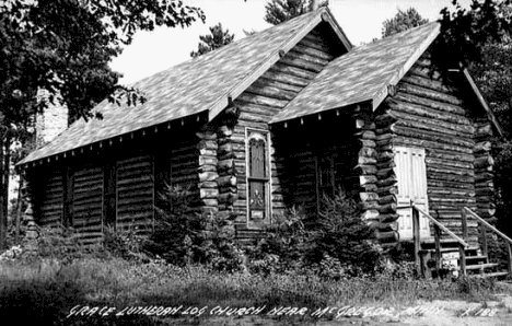 Grace Lutheran Log Church near McGregor Minnesota, 1940