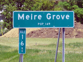 Meire Grove Minnesota population sign