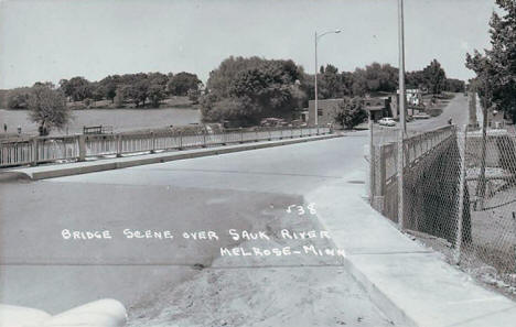 Bridge over the Sauk River, Melrose Minnesota, 1950