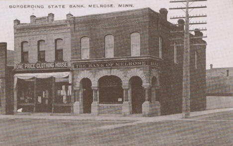 Borgerding State Bank, Melrose Minnesota, 1910's