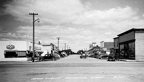 Main Street, Menahga Minnesota, 1940's