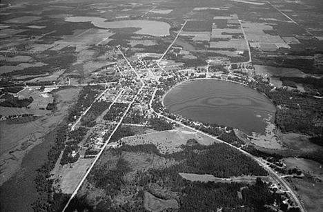 Aerial view, Menahga Minnesota, 1974