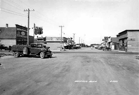 Main Street, Menahga Minnesota, late 1940's