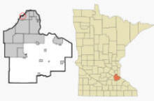 Location of Mendota, Minnesota