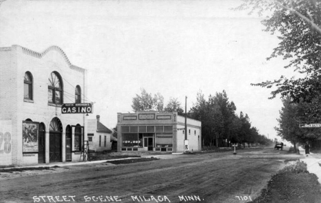 Street scene showing Casino, Milaca Minnesota, 1919