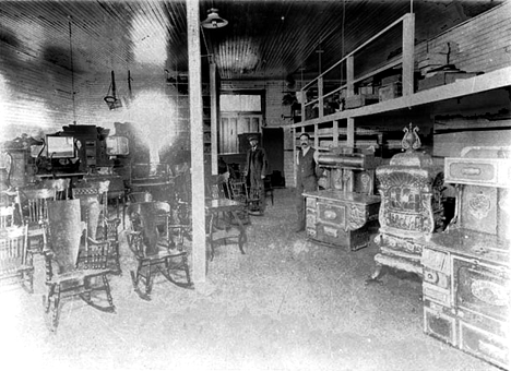 Furniture department of Chris Eberhardt store, Milaca Minnesota, 1900