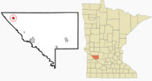 Location of Milan, Minnesota