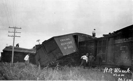Railroad Wreck near Milan Minnesota, 1914