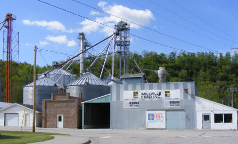 Grain elevators and City Hall, Millville Minnesota, 2010