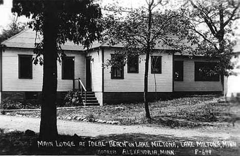 Main Lodge at Ideal Beach on Lake Miltona, Miltona Minnesota, 1925