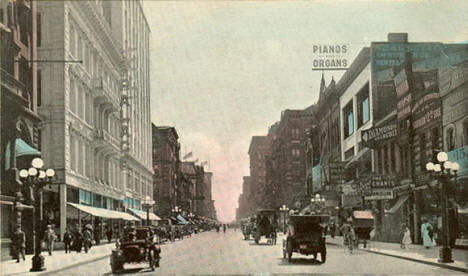 Nicollet Avenue looking south from 3th Street, Minneapolis Minnesota, 1908