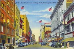 Nicollet Avenue looking north, Downtown Minneapolis Minnesota