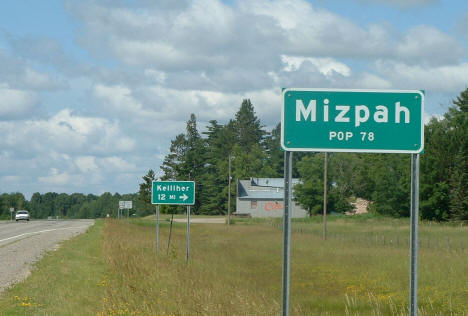 Mizpah Minnesota highway sign, 2006