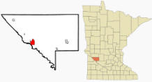 Location of Montevideo, Minnesota