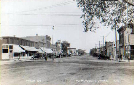 Main Street, Monticello Minnesota, 1920's