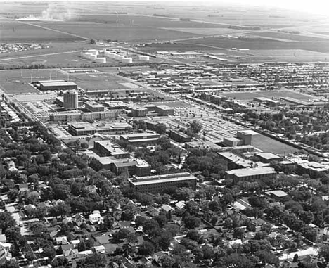 Aerial view, Moorhead State College, Moorhead Minnesota, 1969