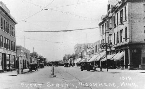 Front Street, Moorhead Minnesota, 1912