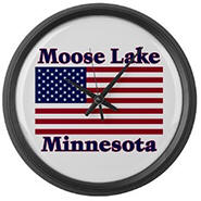 Moose Lake US Flag Large Wall Clock