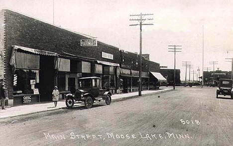 Main Street, Moose Lake Minnesota, 1927