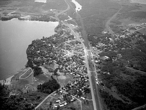 Aerial view, Moose Lake Minnesota, 1970