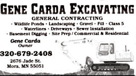 Gene Carda Excavating, Mora Minnesota