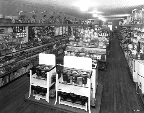 Hardware store interior, Mora Minnesota, 1942