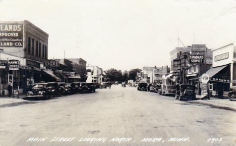 Main Street Looking North, Mora Minnesota, 1940