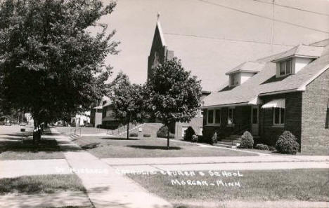 St. Michaels Catholic Church and School, Morgan Minnesota, 1950's