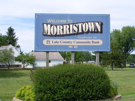 Welcome sign, Morristown Minnesota,  2010