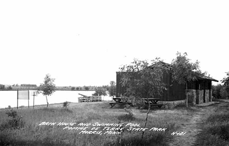 Bath house and swimming pool, Pomme de Terre State Park, Morris, 1935