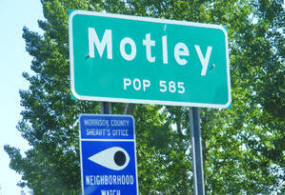 Motley Minnesota population sign