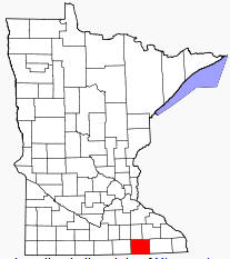 Location of Mower County Minnesota